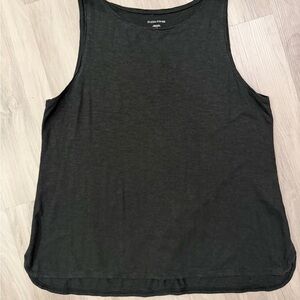 Eileen Fisher Black Relaxed Linen-Blend Tank